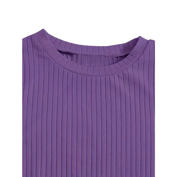 Pre-Owned Purple Lettuce Trim Crew Neck T-Shirt Sz L - Picture 3 of 6